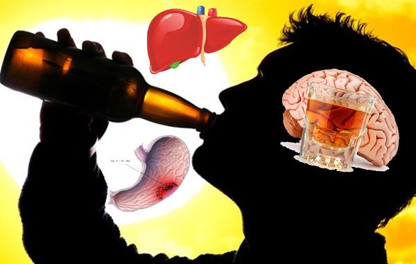 Uống rượu bia gây nhiều tác hại đối với cơ thể